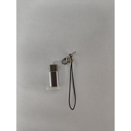 Adaptor micro USB (mama) to Type-C(tata) cu Agatatoare Breloc inclusa, Argintiu, Flippy - vivimall.ro
