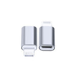 Adaptor Type C (mama) to Lightning (tata) cu Agatatoare Breloc inclusa, Argintiu - vivimall.ro