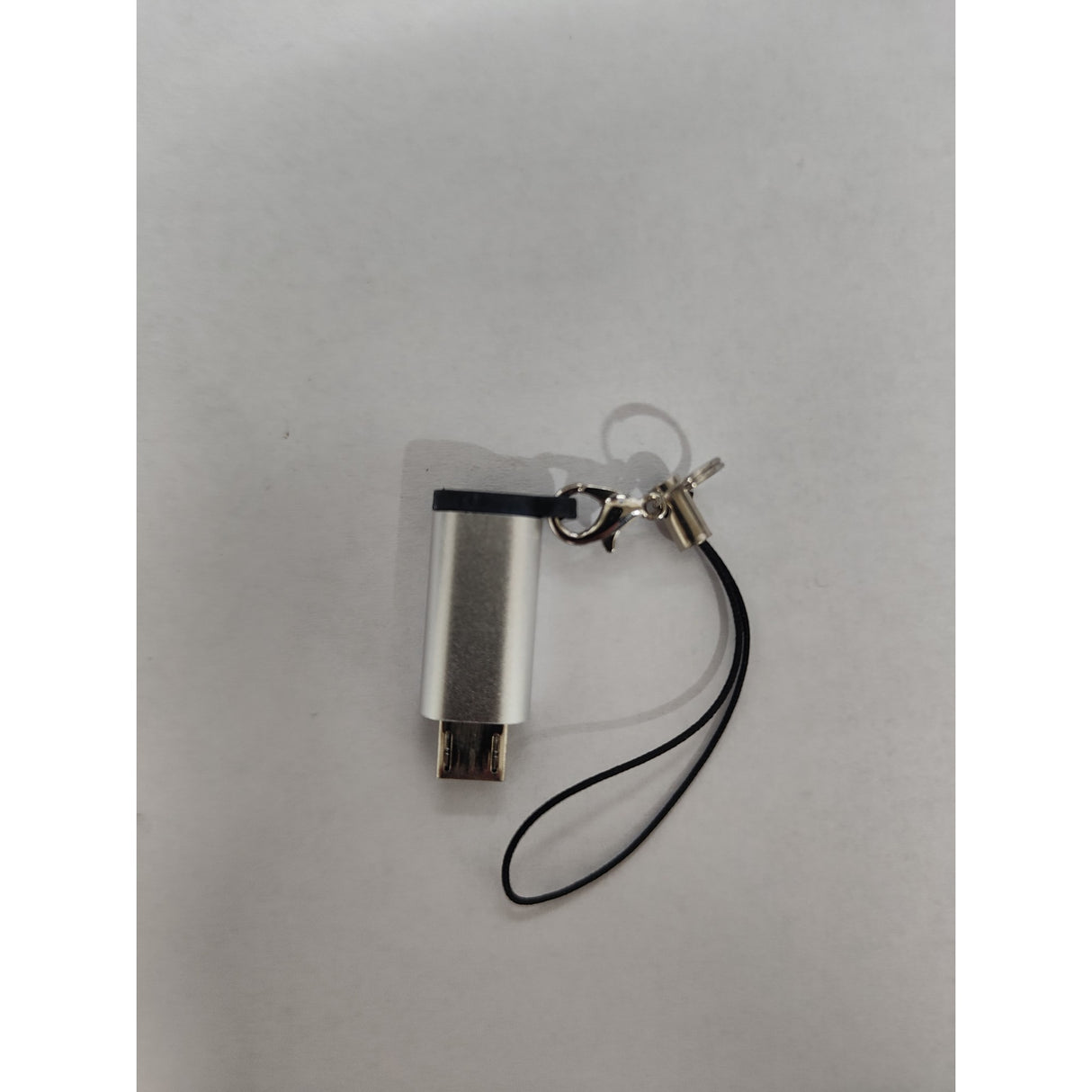 Adaptor Type C (mama) to micro USB (tata) cu Agatatoare Breloc inclusa, Argintiu - vivimall.ro