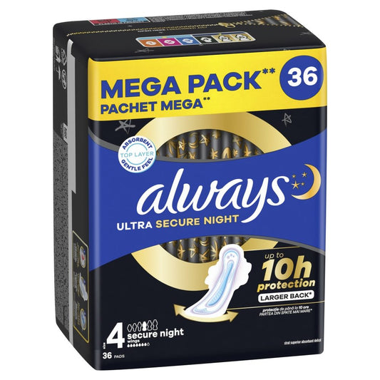 Absorbante, Always, Ultra Secure Night, Set 36 Bucati - vivimall.ro