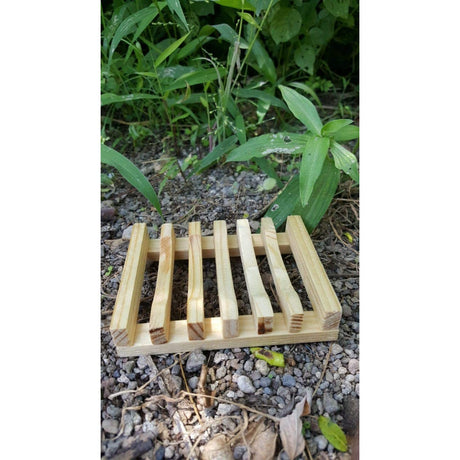 Savoniera, Vivimall, din Lemn de Bambus, Scurgere Apa, 11.5 x 8 cm, Natur - vivimall.ro