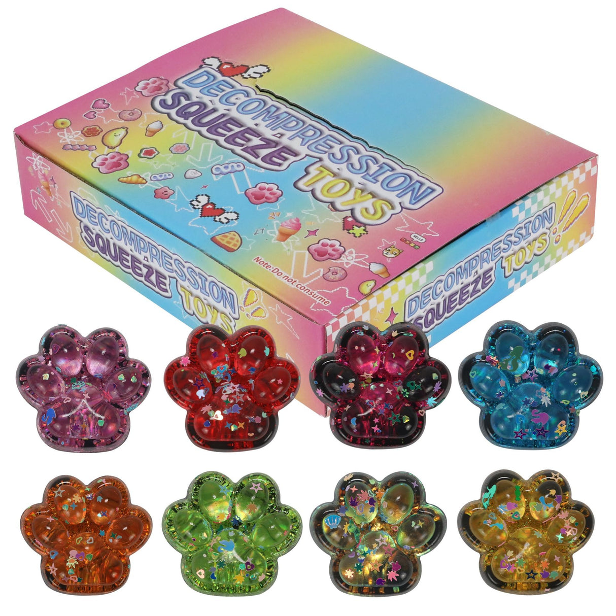 Ambalaj pentru Jucarii Antistres Squishy Cat Paw, Vivimall, cu Revenire Lenta, 27 x 24 x 8 cm, Roz - vivimall.ro