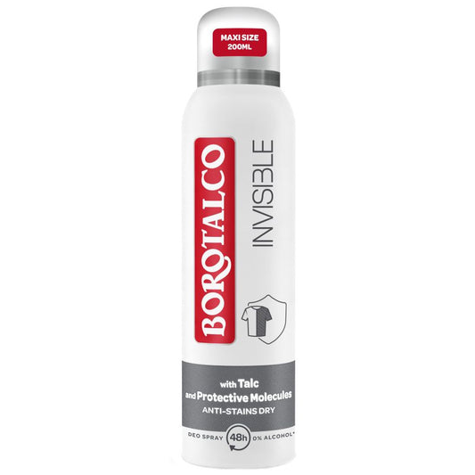 Antiperspirant Deodorant, Borotalco, 200 ml Invisible