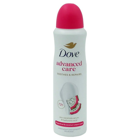 Antiperspirant spray Dove Advanced Care Dragon Fruit 150 ml, protecție 72 ore, vedere frontală