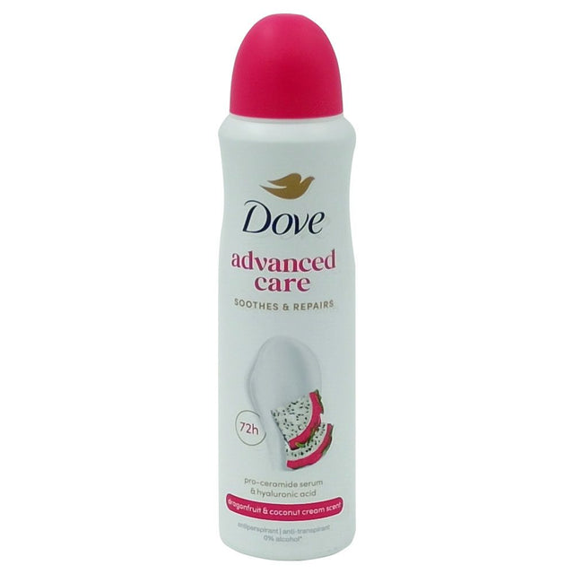 Antiperspirant spray Dove Advanced Care Dragon Fruit 150 ml, protecție 72 ore, vedere frontală