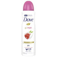 Antiperspirant deodorant spray Dove Go Fresh Rodie și Lămâie, 150 ml, flacon alb cu accente roșii, vedere frontală