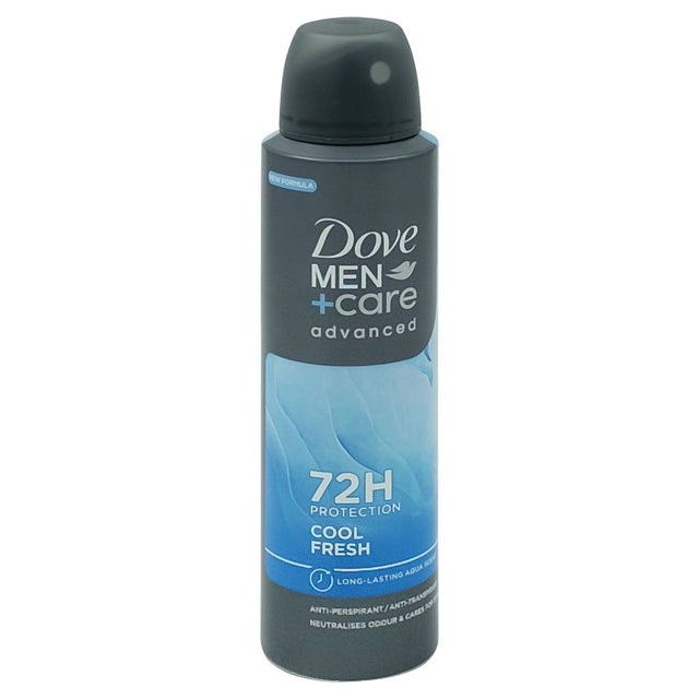 Antiperspirant deodorant spray Dove Men Advanced Care Cool Fresh, flacon 150 ml, vedere frontală