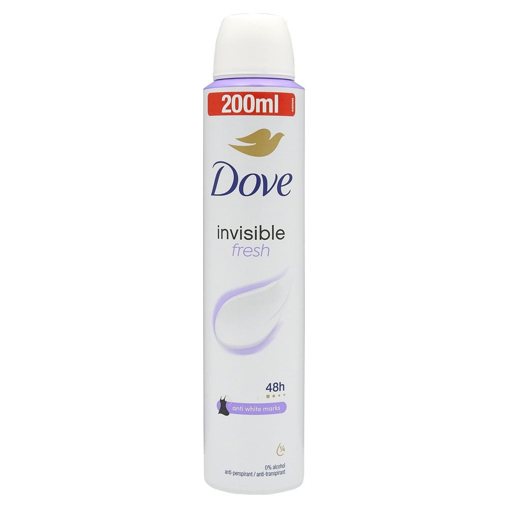 Antiperspiráns Dezodor, Dove, 200 ml Invisible Fresh 48H