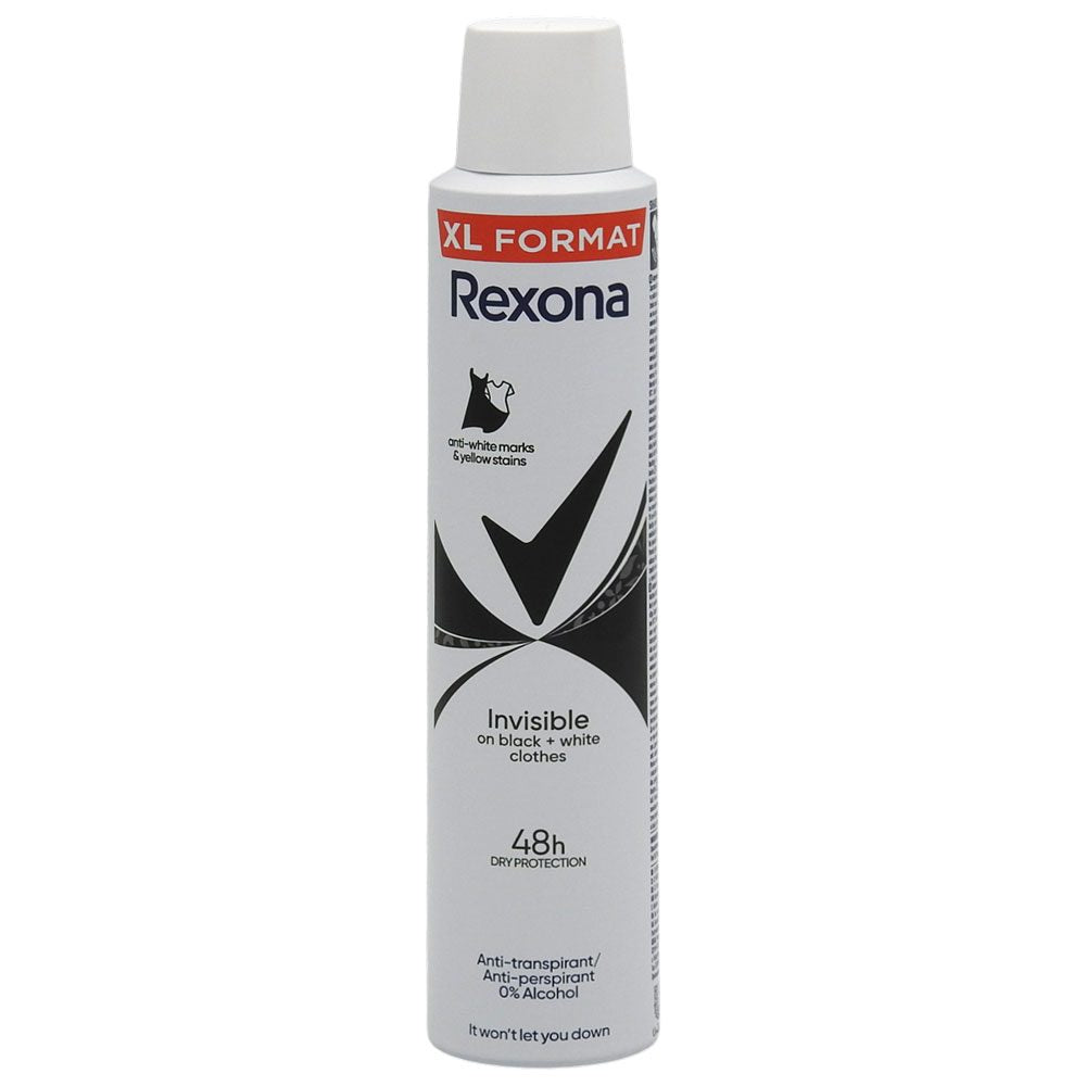 Izzadásgátló dezodor, Rexona, 200 ml Invisible Black & White