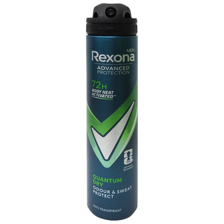 Antiperspirant spray Rexona Men Advanced Protection Quantum Dry 200 ml, vedere frontală flacon