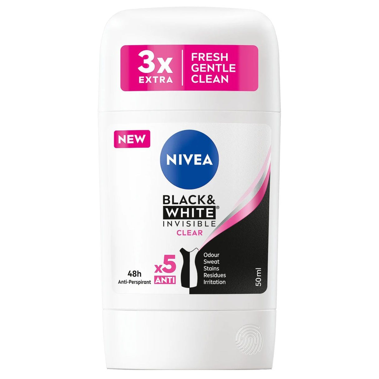 Izzadásgátló Stift, Nivea, 50 ml Invisible Bw Clear