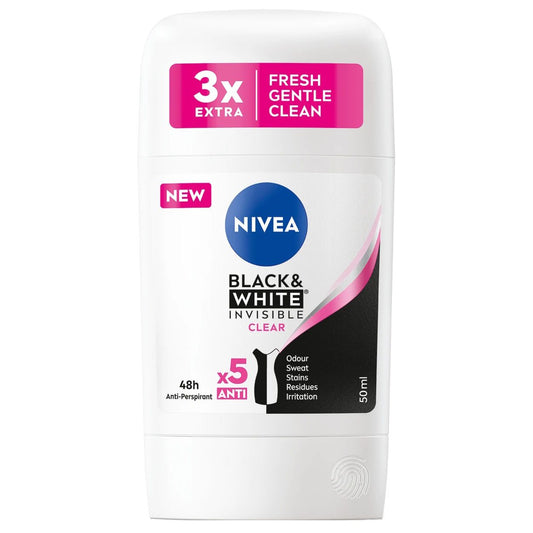 Antiperspirant Stick, Nivea, 50 ml Invisible Bw Clear