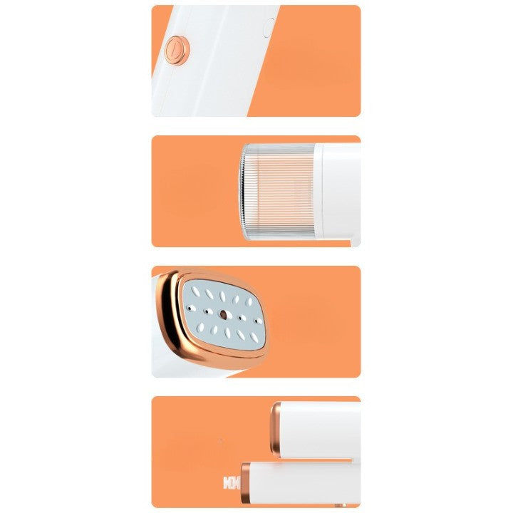 Aparat de Calcat Vertical Portabil cu Abur, Vivimall, Putere 1000W, Rezervor de 100 ml, Priza, Functie Anti Calcar si Auto Curatare, Pliabil, 15x17x7.5 cm, Alb - vivimall.ro