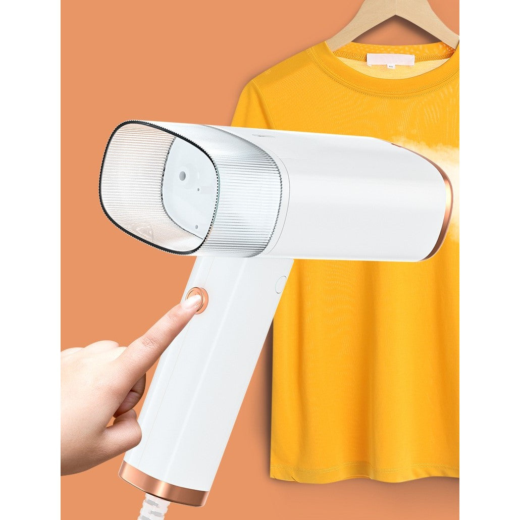 Aparat de Calcat Vertical Portabil cu Abur, Vivimall, Putere 1000W, Rezervor de 100 ml, Priza, Functie Anti Calcar si Auto Curatare, Pliabil, 15x17x7.5 cm, Alb - vivimall.ro