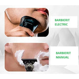 Aparat de Ras Manual, Vivimall, din Otel Inoxidabil, Suport Lama + 4 Capete de Schimb Incluse, Cutie pentru Lame, Negru - vivimall.ro