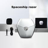 Aparat de Ras Portabil, Vivimall, 8W, Autonomie 60 min, Incarcare Cablu Type C Inclus, Periuta de Curatare, Husa, Reincarcabil, 7.3x7.5x3.3 cm, Gri