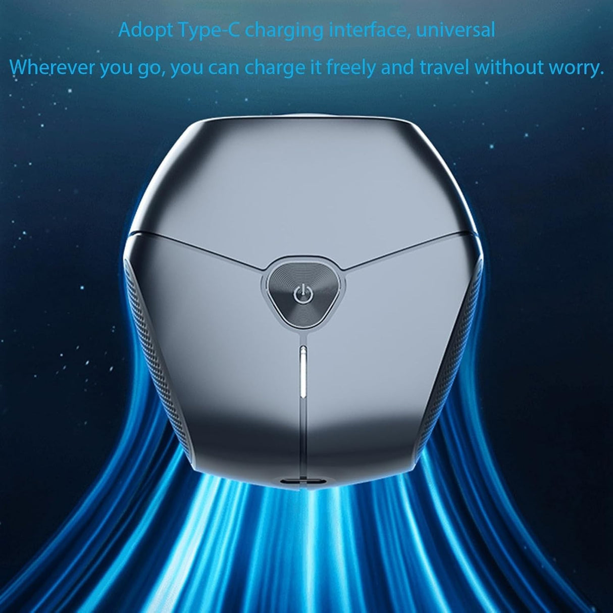 Aparat de Ras Portabil, Vivimall, 8W, Autonomie 60 min, Incarcare Cablu Type C Inclus, Periuta de Curatare, Husa, Reincarcabil, 7.3x7.5x3.3 cm, Negru