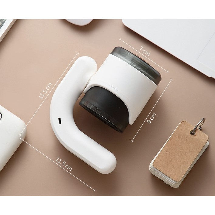 Aparat Pentru Curatat Scame, Par Si Praf, Vivimall, cu LED, Pentru Diferite Tipuri De Material, Cu Lame Din Otel Inoxidabil, Compartiment de Depozitare, Maner Reglabil, 11x10.5x8.7 cm, Alb - vivimall.ro