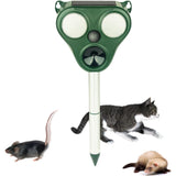 Aparat Solar LED cu Ultrasunete, Vivimall, Repelent pentru Animale Mari si Mici, Lumina Rosie si Alba, Anti Rozatoare, Anti Insecte, Frecventa 13.5KHZ-65 KHZ, Senzor PIR, 13 x 14.7 x 24.5 cm, Verde - vivimall.ro