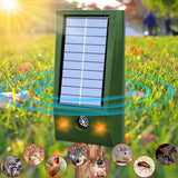 Aparat Solar LED cu Ultrasunete, Vivimall, Repelent pentru Animale Mari si Mici, Lumina Rosie si Alba, Anti Rozatoare, Anti Insecte, Frecventa 9-36.5KHZ, 12 X 6.5 cm, Verde - vivimall.ro