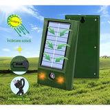 Aparat Solar LED cu Ultrasunete, Vivimall, Repelent pentru Animale Mari si Mici, Lumina Rosie si Alba, Anti Rozatoare, Anti Insecte, Frecventa 9-36.5KHZ, 12 X 6.5 cm, Verde - vivimall.ro