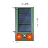 Aparat Solar Led Cu Ultrasunete, Repelent Pentru Animale Mari Si Mici, Lumina Rosie Si Alba, Anti Rozatoare, Anti Insecte, Frecventa 9-36.5Khz, 12 X 6.5 Cm, Verde - vivimall.ro