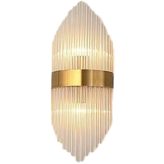 Aplica de Perete, Vivimall, pentru Interior, din Otel Inoxidabil si Sticla, LED, Auriu, 45x18 cm - vivimall.ro