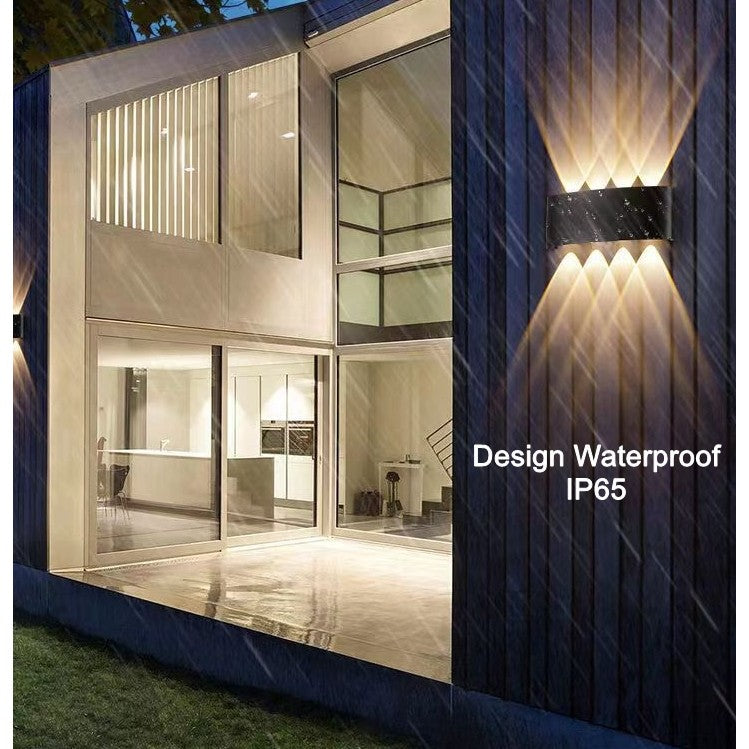 Aplica pentru Perete, Vivimall, Interior/Exterior, Rezistenta la Umezeala, 8 W, Aluminiu, Negru, 22x8 cm - vivimall.ro