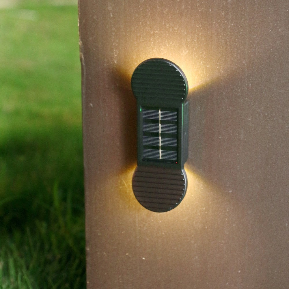 Aplica Solara Led, Abs/Policarbonat, Rezistenta La Apa Ip65, 2 Led-Uri Smd, Pentru Perete, Scari, 1.2V, 600Mah, 16 X 5.9 X 3.3 Cm, Lumina Alb Cald, Negru - vivimall.ro