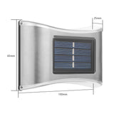 Aplica solara LED Vivimall, ABS/Policarbonat, rezistenta la apa IP65, 6 LED-uri, pentru perete, trepte, borduri, terasa, 1.2V, 600mah, 10 x 6.5 cm, doua moduri de prindere, lumina multicolora, gri - vivimall.ro