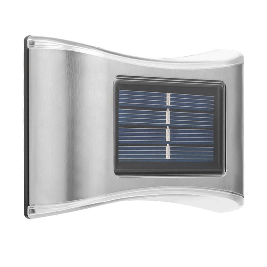 Aplica solara LED Vivimall, ABS/Policarbonat, rezistenta la apa IP65, 6 LED-uri, pentru perete, trepte, borduri, terasa, 1.2V, 600mah, 10 x 6.5 cm, doua moduri de prindere, lumina multicolora, gri - vivimall.ro