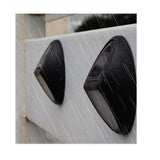 Aplica solara LED pentru perete Vivimall, in forma ovala, 10 LED-uri, lumina puternica, IP65, 12 x 7.5 cm, 1.2 V, 300 mAh, autonomie 8-10 ore, alb rece - vivimall.ro