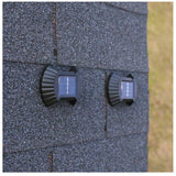 Set 4 Aplice solare LED Bidirectionale pentru perete Vivimall, in forma de funda, 8 LED-uri, material ABS si PC, lumina puternica, IP65, 10 x 7.5 cm, baterie 1.2 V, 300 mAh, autonomie 8-10 ore, alb cald - vivimall.ro