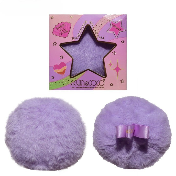 Aplicator pentru Iluminator/Pudra, Tip Buretel Pufos, Kevin & Coco, 9.6 x 9.6 x 7.2cm, Mov - vivimall.ro