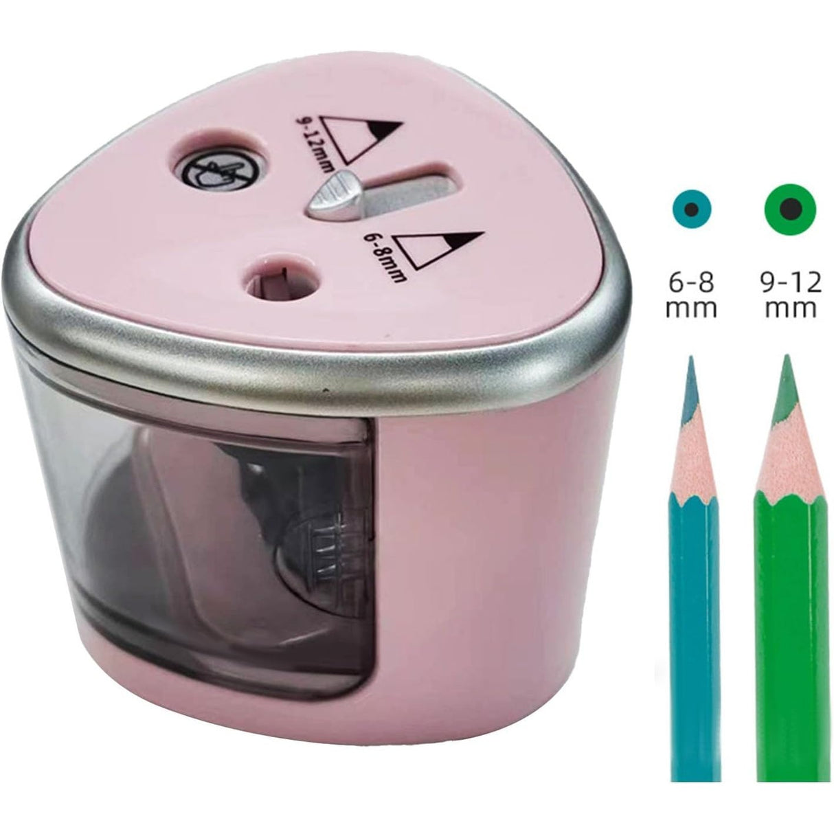 Ascutitoare Electrica cu 2 Gauri, Vivimall, Gri, Baterii 4 x AA (neincluse), 7.5 x 7.5 x 7.5 cm, Roz - vivimall.ro