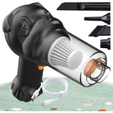 Aspirator Auto 4 in 1 Portabil fara Fir, Vivimall, 120W, Autonomie 1-3 h, 2 Viteze, Aspirare Umeda/Uscata, Functia de Sulfare/Umflare, Negru - vivimall.ro