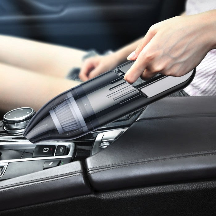 Aspirator Auto cu Incarcare Wireless, Flippy, Aspirator Vacuum pentru Masina Casa, cu dubla utilizare, Putere 120W, 30 x 7.5 x 7.5 cm, Negru - vivimall.ro