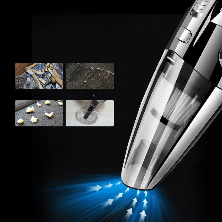 Aspirator de Mana Portabil Turbo, Vivimall, pentru Uz Caznic sau Auto, Functie de Aspirare Umeda si Uscata, Incarcare la Priza, 32.000 rot/min, Putere 120W, Aspirare cu Vid de 4 Bar, 5 Accesorii pentru Spatii Inguste, Negru - vivimall.ro