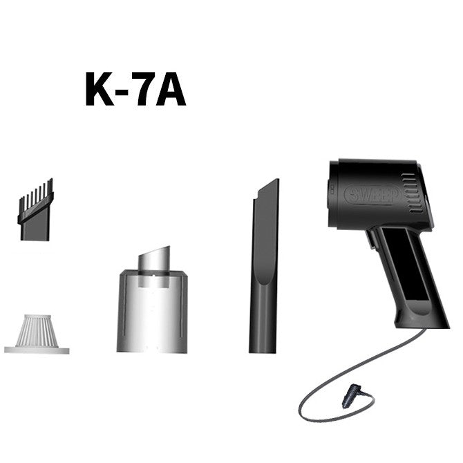 Aspirator Portabil Auto, Vivimall, Tip Pistol K7A, Pentru Casa si Masina, Cablu Auto, 36 x 17 cm, Alb - vivimall.ro