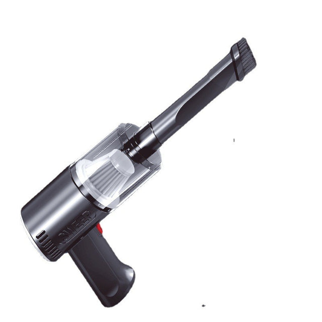 Aspirator Portabil Fara Fir, Vivimall, Tip Pistol K7, Pentru Casa si Masina, Incarcare USB, Autonomie 30 Min, 36 x 17 cm, Negru - vivimall.ro