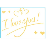 Autocolant I love You, Vivimall, Tematica Iubire, 21x29 cm, Auriu - vivimall.ro