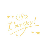 Autocolant I love You, Vivimall, Tematica Iubire, 21x29 cm, Auriu - vivimall.ro