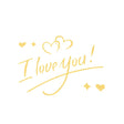 Autocolant I love You, Vivimall, Tematica Iubire, 21x29 cm, Auriu - vivimall.ro