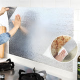 Autocolant pentru Bucătărie, Vivimall, Tip Folie de Aluminiu, Rezistent la Ulei, Umezeală, Temperaturi Inalte, pentru Dulapuri, Perete, Blat, Argintiu, 60cm x 1m - vivimall.ro