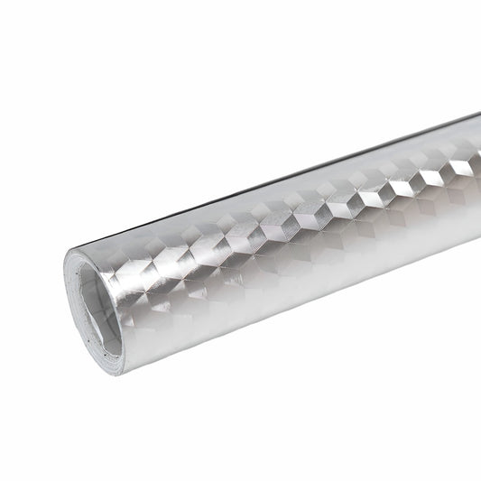 Autocolant pentru Bucătărie, Vivimall, Tip Folie de Aluminiu, Rezistent la Ulei, Umezeală, Temperaturi Inalte, pentru Dulapuri, Perete, Blat, Argintiu, 60cm x 1m - vivimall.ro