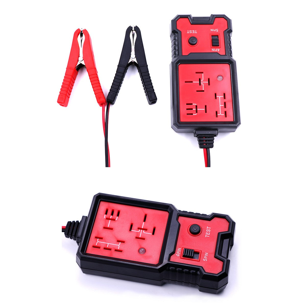 Tester diagnostic electric Flippy pentru relee auto, compatibil 12V și 24V, vedere laterală