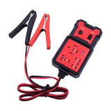 Tester relee auto Flippy 12V-24V, vedere frontală, carcasă neagră din material izolant, 110x57mm