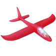 Avion Planor cu Pilot, Vivimall, Din Polistiren, Cu Lumini in Cabina Pilotului, Lungime 47 cm, Rosu - vivimall.ro