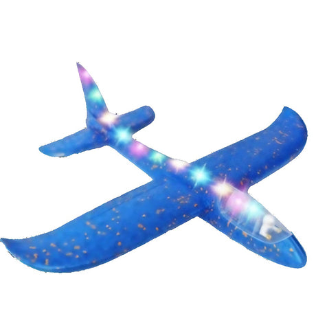 Avion Planor cu Pilot, Vivimall, Din Polistiren, Cu Lumini pe Toata Lungimea, 47 cm, Albastru - vivimall.ro