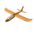Avion planor din polistiren in punga , lungime 47 cm , cu lumini pe varf, Portocaliu, Vivimall - vivimall.ro